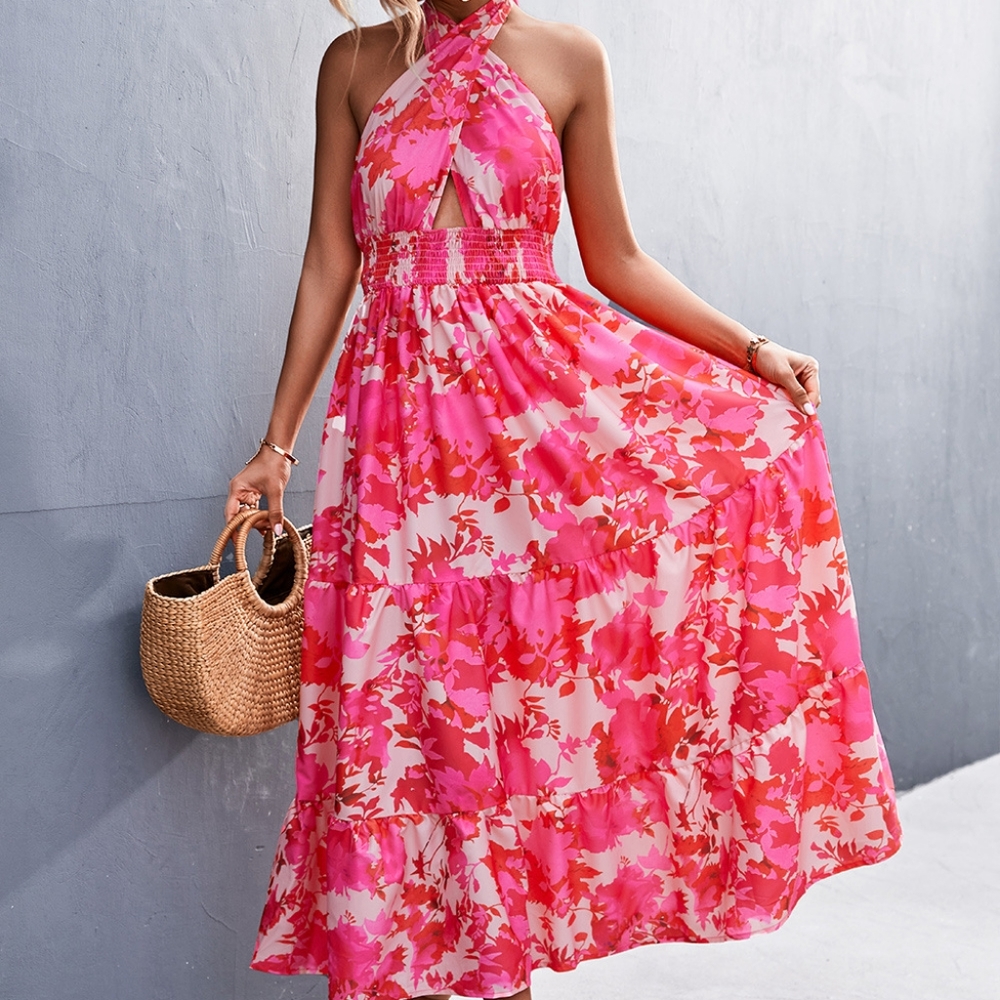 Someday Soon Printed Halter Dress